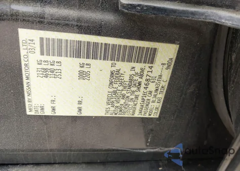2014 Nissan Maxima 3.5 Sv from USA, damaged, VIN 1N4AA5AP1EC468714